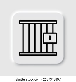Jail simple icon. Flat desing. Neumorphism design.ai