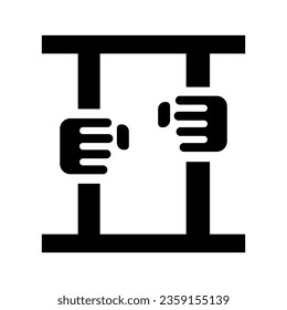 jail solid icon illustration vector graphic