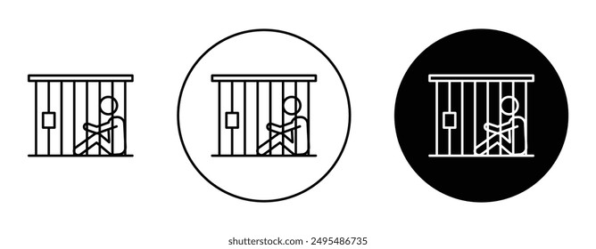 Jail thin line vector icon set.