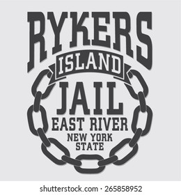 Jail typography, t-shirt graphics, vectors