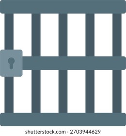 Design de vetor de prisão em estilo moderno, punição criminal e conceito de sentença anti-corrupção, ilustração de aplicação da lei. Ícone Simples