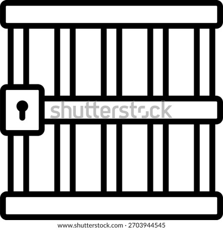 Jail vector design in modern style, criminal punishment and anti-corruption sentencing concept, law enforcement illustration. Line Icon