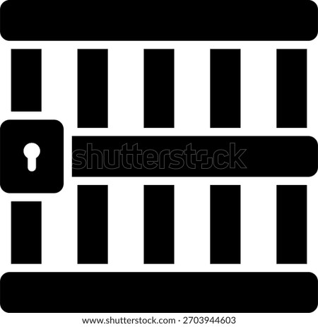 Jail vector design in modern style, criminal punishment and anti-corruption sentencing concept, law enforcement illustration. Glyph Icon