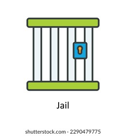 Jail Vector  Fill outline Icons. Simple stock illustration stock