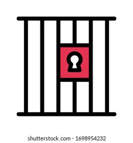 jail vector flat color icon 