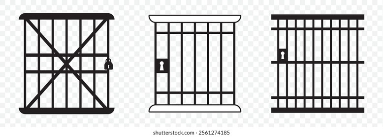 Jail vector icon isolated on transparent background, Jail transparency logo design. eps 10.