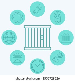 Jail vector icon sign symbol