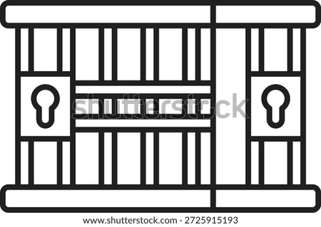 Jail Vector Line Icon Design