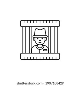 jail vector outline icon style illustration. EPS 10 file