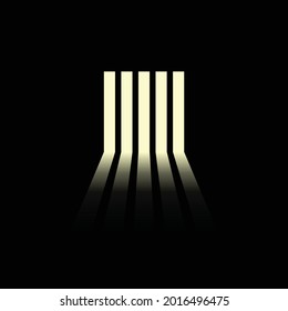 Jail Ventilation with Light Icon. prison Symbol. Law and Justice Vector Illustration.