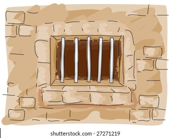 Jail Window Doodle - Vector