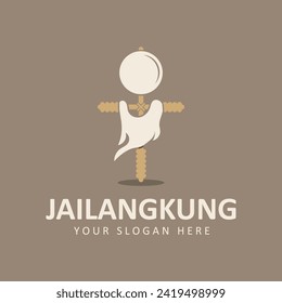 Jailangkung logo vector icon illustration design. A ghostly calling doll. Spiritual puppet game. Indonesian traditional ghosts puppet game.