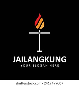 Jailangkung logo vector icon illustration design. A ghostly calling doll. Spiritual puppet game. Indonesian traditional ghosts puppet game.