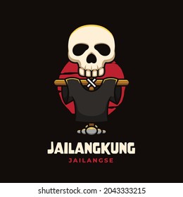Jailangkung Skull Creative Halloween Cartoon Character Mascot Logo