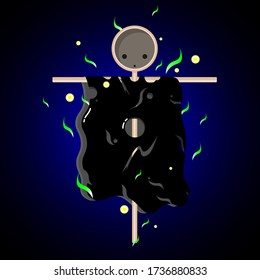 Jailangkung vector illustration.  A ghostly calling doll.  Spiritual puppet game.  Indonesian traditional ghosts puppet game. 