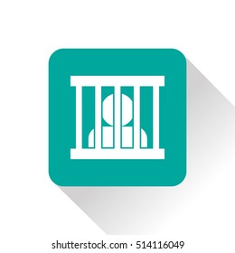 Jailed man, prison vector flat icon