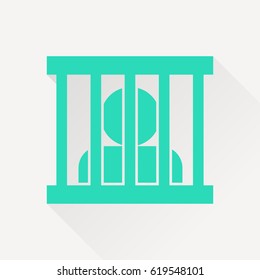 Jailed man, prison vector flat icon