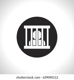 Jailed man, prison vector flat icon