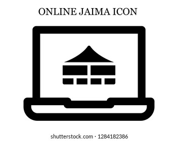Jaima tent search icon. Editable Jaima tent search icon for web or mobile.