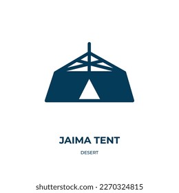 jaima tent vector icon. jaima tent, tent, building filled icons from flat desert concept. Isolated black glyph icon, vector illustration symbol element for web design and mobile apps