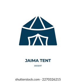 jaima tent vector icon. jaima tent, tent, building filled icons from flat desert concept. Isolated black glyph icon, vector illustration symbol element for web design and mobile apps