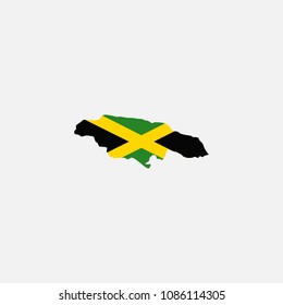 Jaimaca Map and Flag of  Vector Illustration
