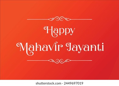 Jain Religion Festival mit Hindi Text Mahaveer Jayanti ki subhkamnayen. Englische Übersetzung: Happy Mahaveer Jayanti