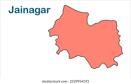 Mapa da subdivisão de Jainagar, Distrito de Madhubani, Estado de Bihar, República da Índia, Governo de Bihar, Território indiano, Índia Oriental, política, aldeia, turismo