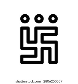 Jainism. Editable stroke vector icon.