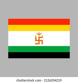 Jainismus Fahne Vektorgrafik. Jainism Flag Symbol.