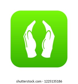 Jainism icon green vector isolated on white background