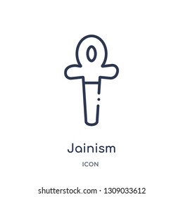 jainism icon from religion outline collection. Thin line jainism icon isolated on white background.