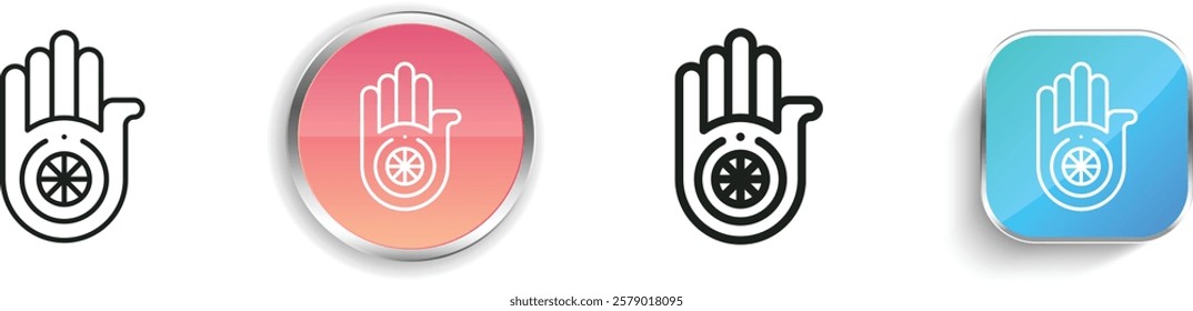 jainism icon. Thin Linear, Regular and Button Style Design Isolated On White Background