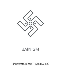 Jainism linear icon. Jainism concept stroke symbol design. Thin graphic elements vector illustration, outline pattern on a white background, eps 10.