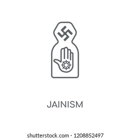 Jainism linear icon. Jainism concept stroke symbol design. Thin graphic elements vector illustration, outline pattern on a white background, eps 10.