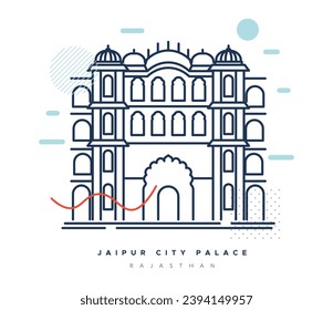 Palacio de la ciudad de Jaipur, Rajasthan - Ilustración de acciones como archivo EPS 10