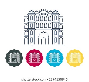 Jaipur City Palace, Rajasthan - Stock Illustration as EPS 10 File