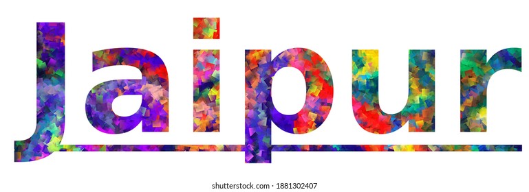 Jaipur. Colorful typography text banner. Vector the word jaipur city design. Can be used to logo, card, poster, heading and beautiful title