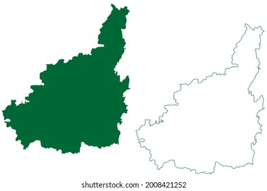 Jaipur district (Rajasthan State, Republic of India) map vector illustration, scribble sketch Jaipur map