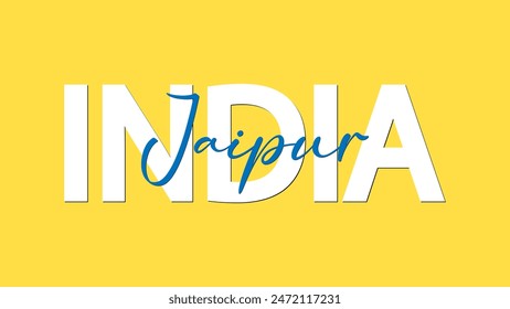Jaipur in India calligraphy concept vector vector illustration. Jaipur is the capital and the largest city of the Indian state of Rajasthan.