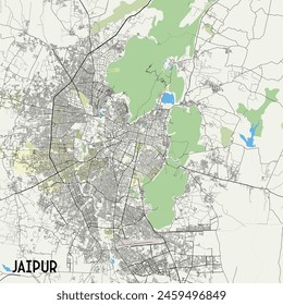 Jaipur, India mapa poster art