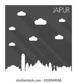 Jaipur India Skyline City Flat Silhouette Design 