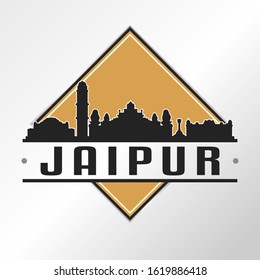 Jaipur India Skyline Logo Adventure Landscape Stock Vector (Royalty ...