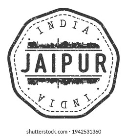 Jaipur, Rajasthan, India Stamp Skyline Postmark. Silhouette Postal Passport. City Round Vector Icon. Vintage Postage Design.