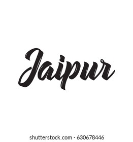 jaipur, text design. Vector calligraphy. Typography poster. Usable as background.