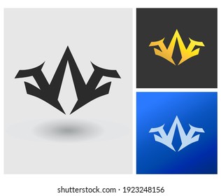 JAJ CAC A initial based Logo Design in Gradient Colors. Creative Modern company logo. Symmetry shape with Letters Vector Icon Logo idea Illustration.