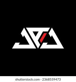 Diseño del logotipo de la letra triangular de JAJ con forma triangular. Monograma de diseño del logotipo del triángulo JAJ. Plantilla de logotipo vectorial del triángulo JAJ con color rojo. Logo triangular de JAJ Diseño sencillo, elegante y lujoso.