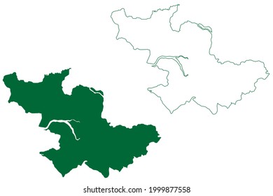 Jajpur District (Odisha State, Republic Of India) Map Vector Illustration, Scribble Sketch Jajpur Map