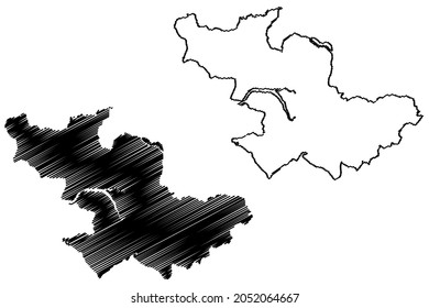 Jajpur District (Odisha State, Republic Of India) Map Vector Illustration, Scribble Sketch Jajpur Map