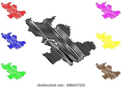 Jajpur District (Odisha State, Republic Of India) Map Vector Illustration, Scribble Sketch Jajpur Map